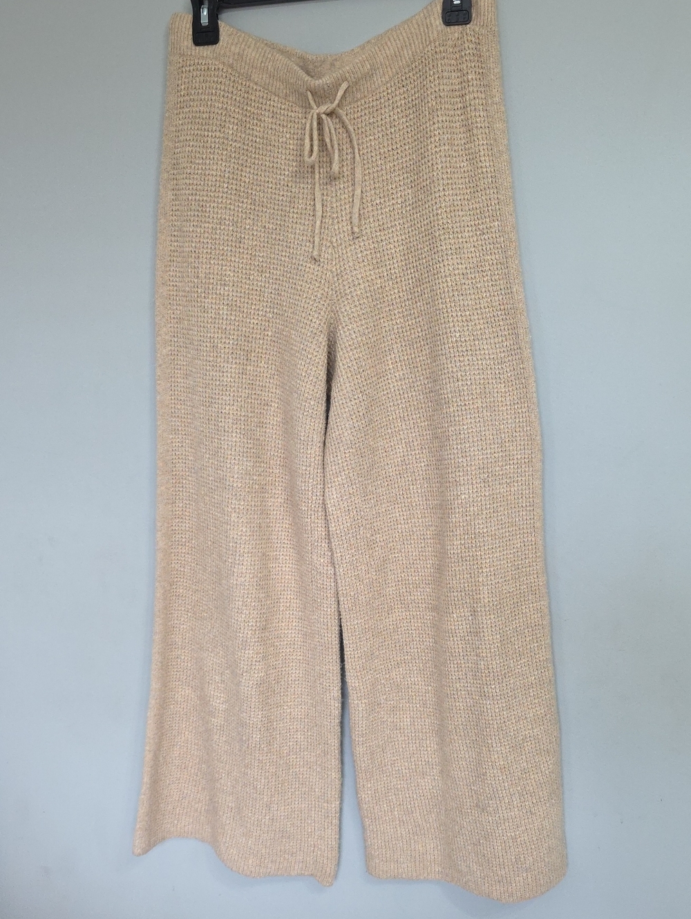 aerie Knit Wide-Leg Lounge Pants in Beige